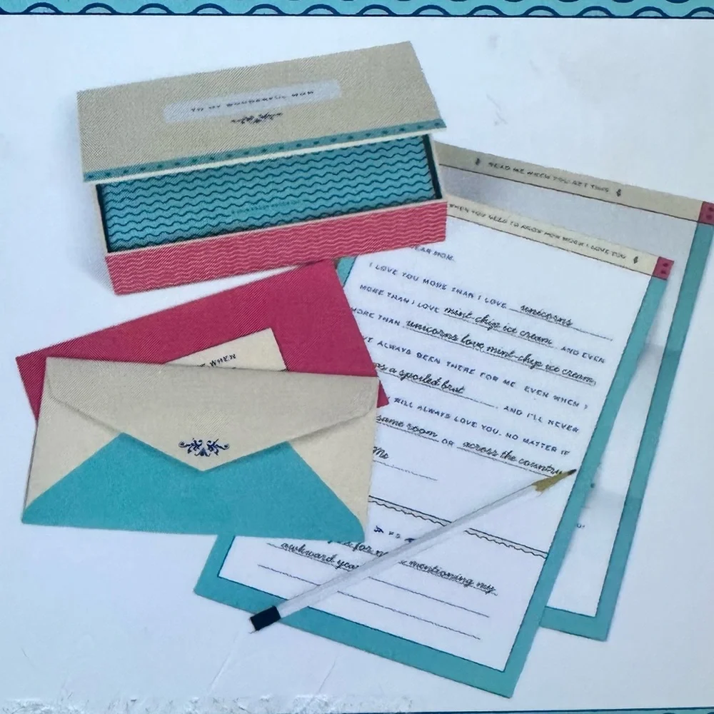 Knock Knock Read Me When Letters - Blue and Cream - Picture 4 of 4